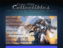 Tablet Screenshot of cedarcliffcollectibles.com